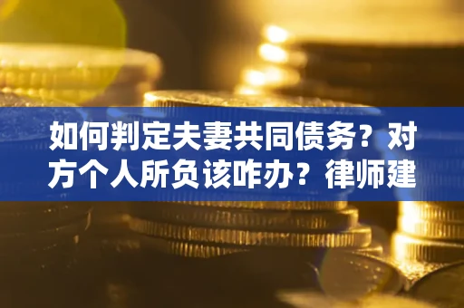 武汉如何判定夫妻共同债务？对方个人所负该咋办？律师建议