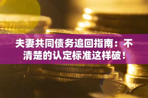 武汉夫妻共同债务追回指南：不清楚的认定标准这样破！