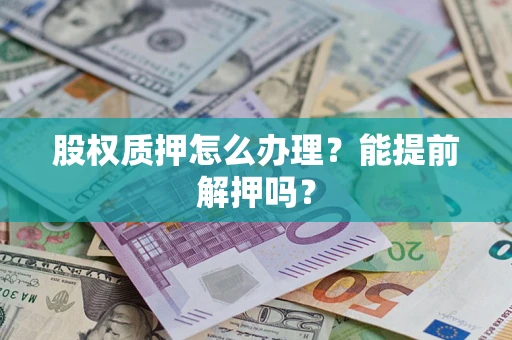 武汉股权质押怎么办理？能提前解押吗？